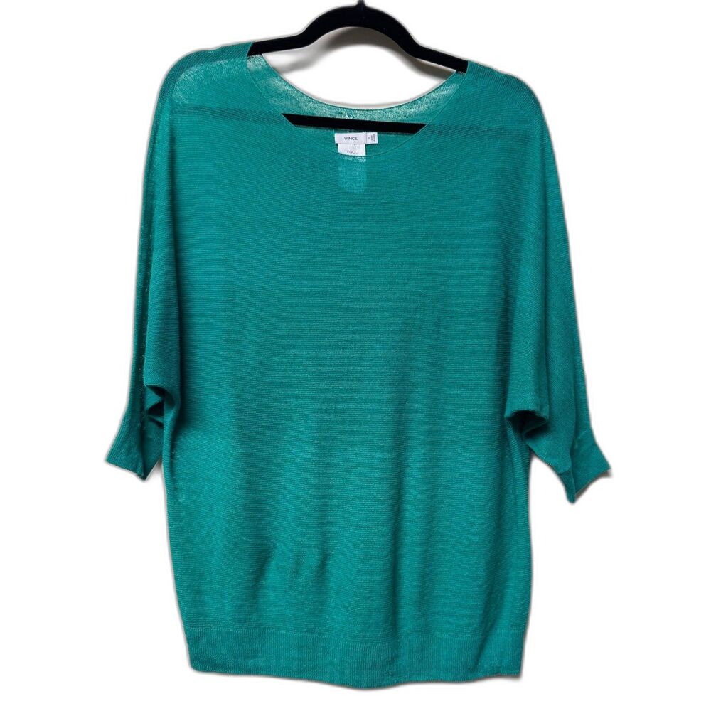 VINCE Linen Dolman Sleeve Lightweight Sweater, 3/4 Sleeves, Sz XS
